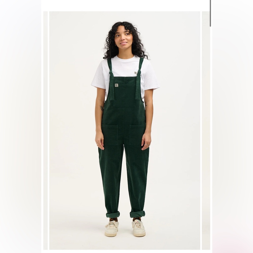 Lucy & Yak Corduroy Teal Dungarees Sz UK 22